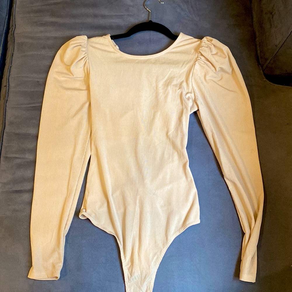Cream bodysuit open back